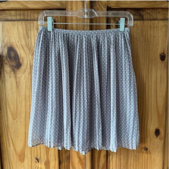 Smart‎ Set Pleated Mini Skirt Grey with White Polka Dots Cute Coquette Girl - Picture 1 of 14